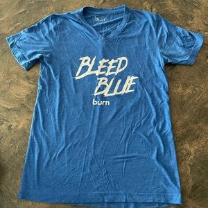 Burn Bootcamp “Bleed Blue” t’shirt blue and white size small